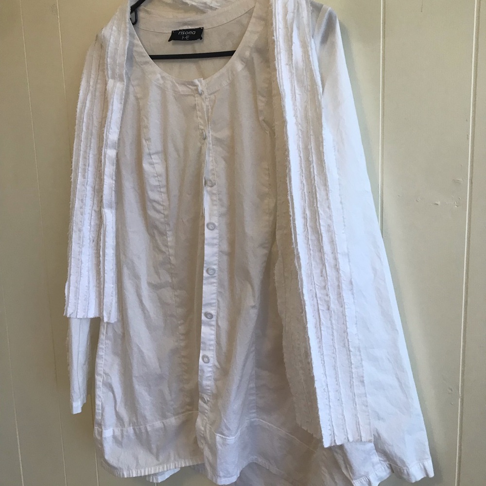 Rare Risona Tomo White Scarf Shirt - Picture 5 of 11